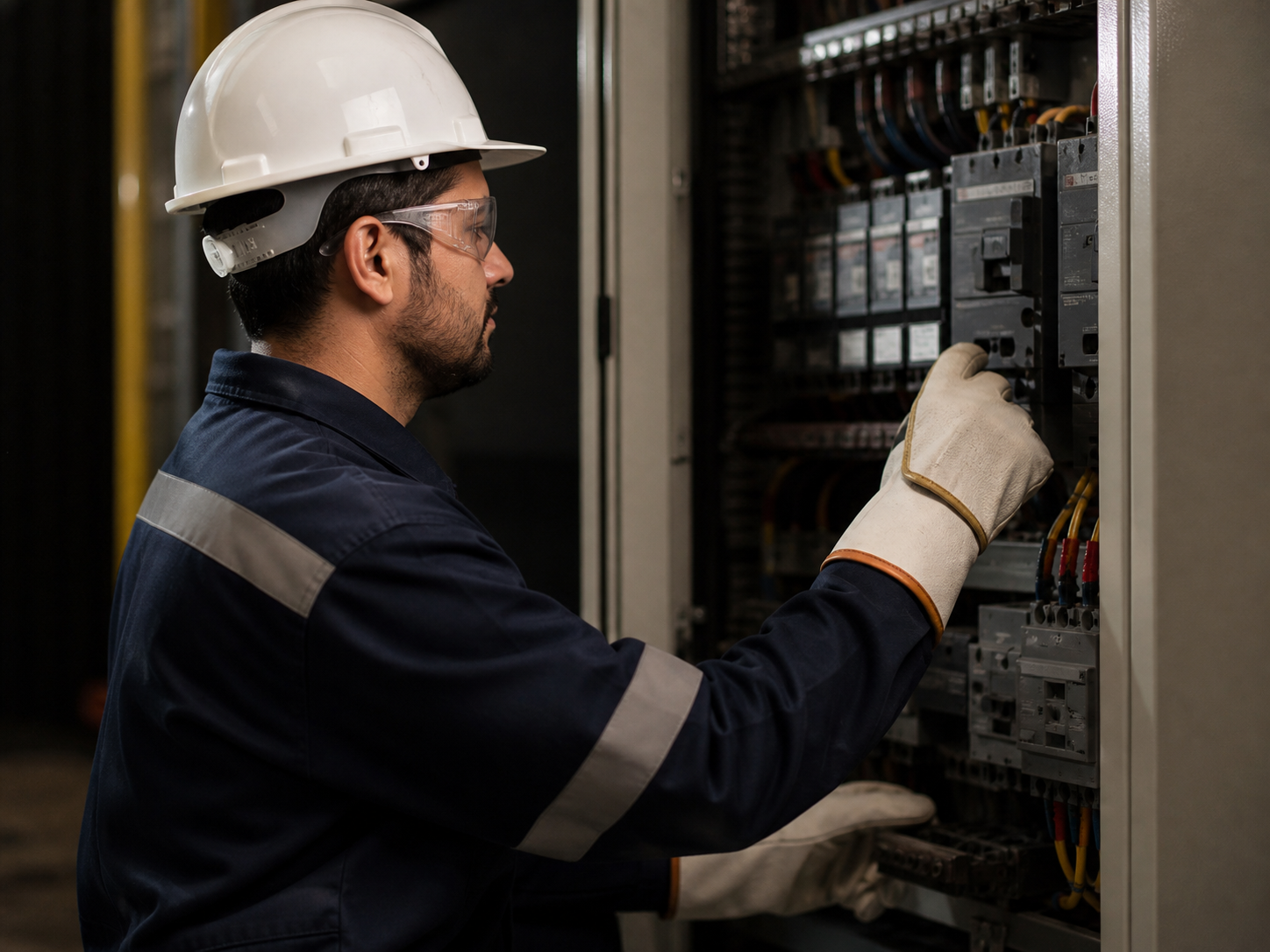 Eletricista em painel industrial