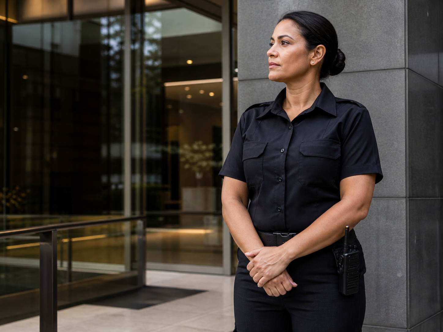 Profissional de segurança em posto de trabalho